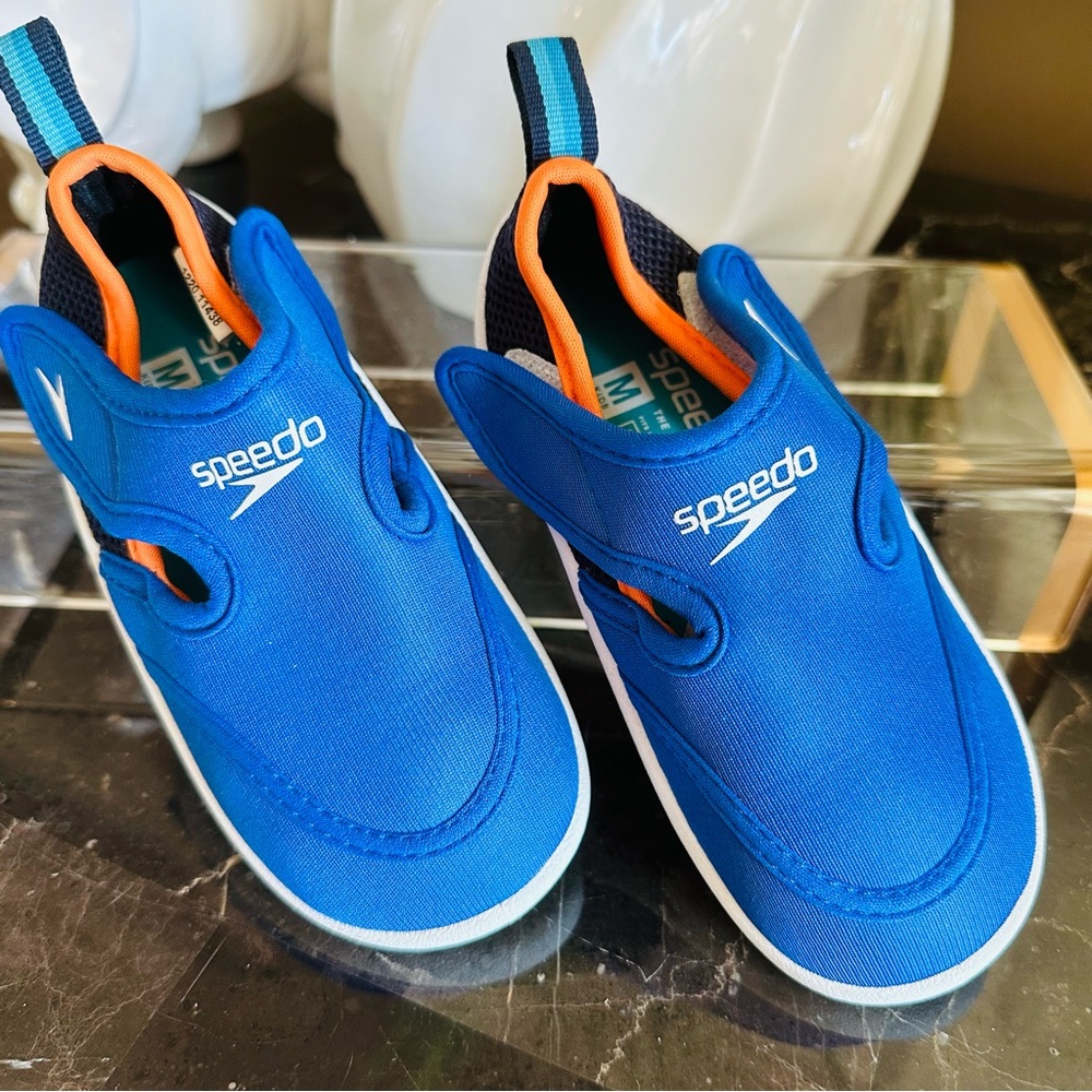 SPEEDO TODDLER HYBRID WATER SHOES SIZE MEDIUM BLUE NEOPRENE 7” LENGTH GREAT - Picture 11 of 12